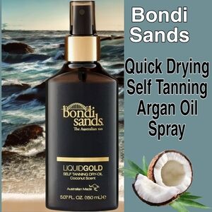 Liquid Gold Self Tanning Dry Argan Oil glow all night. Dry oil FREE mitts